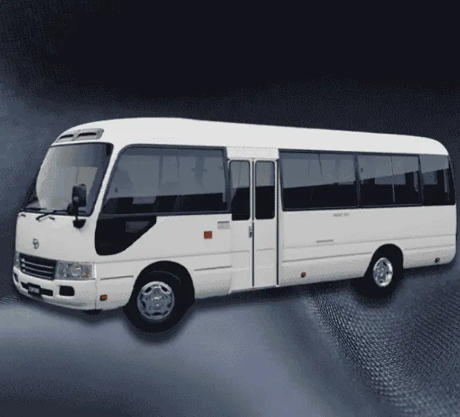 M1 Car Lift Toyota Coaster bus for corporate group transport Sharjah to Dubai